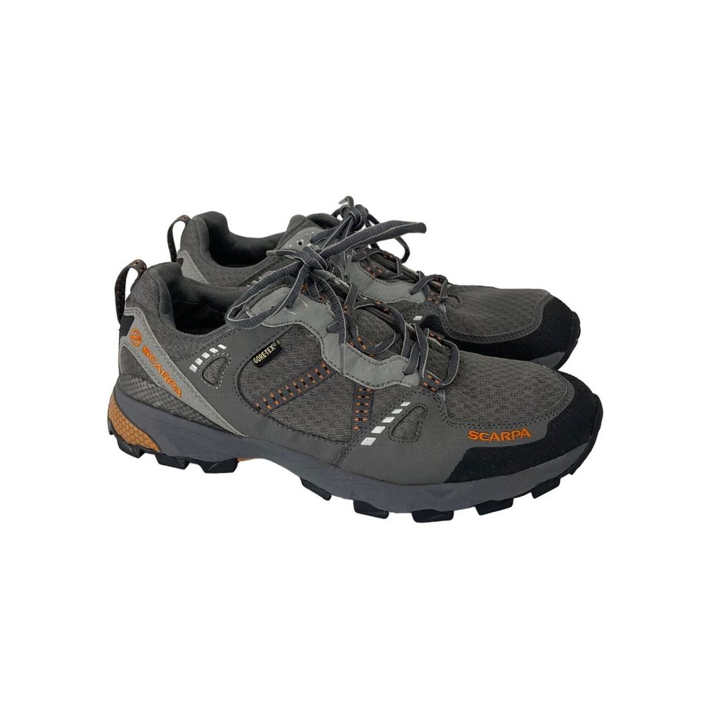 Scarpa Goretex Gray Orange Trail Running Sneakers Shoes Mens size 13